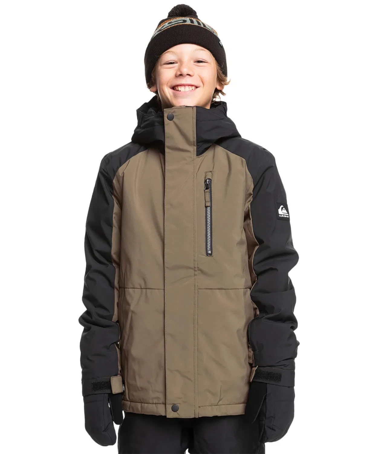 Детская горнолыжная куртка с капюшоном, модель MISSION BLOCK YOUTH Quiksilver, Black