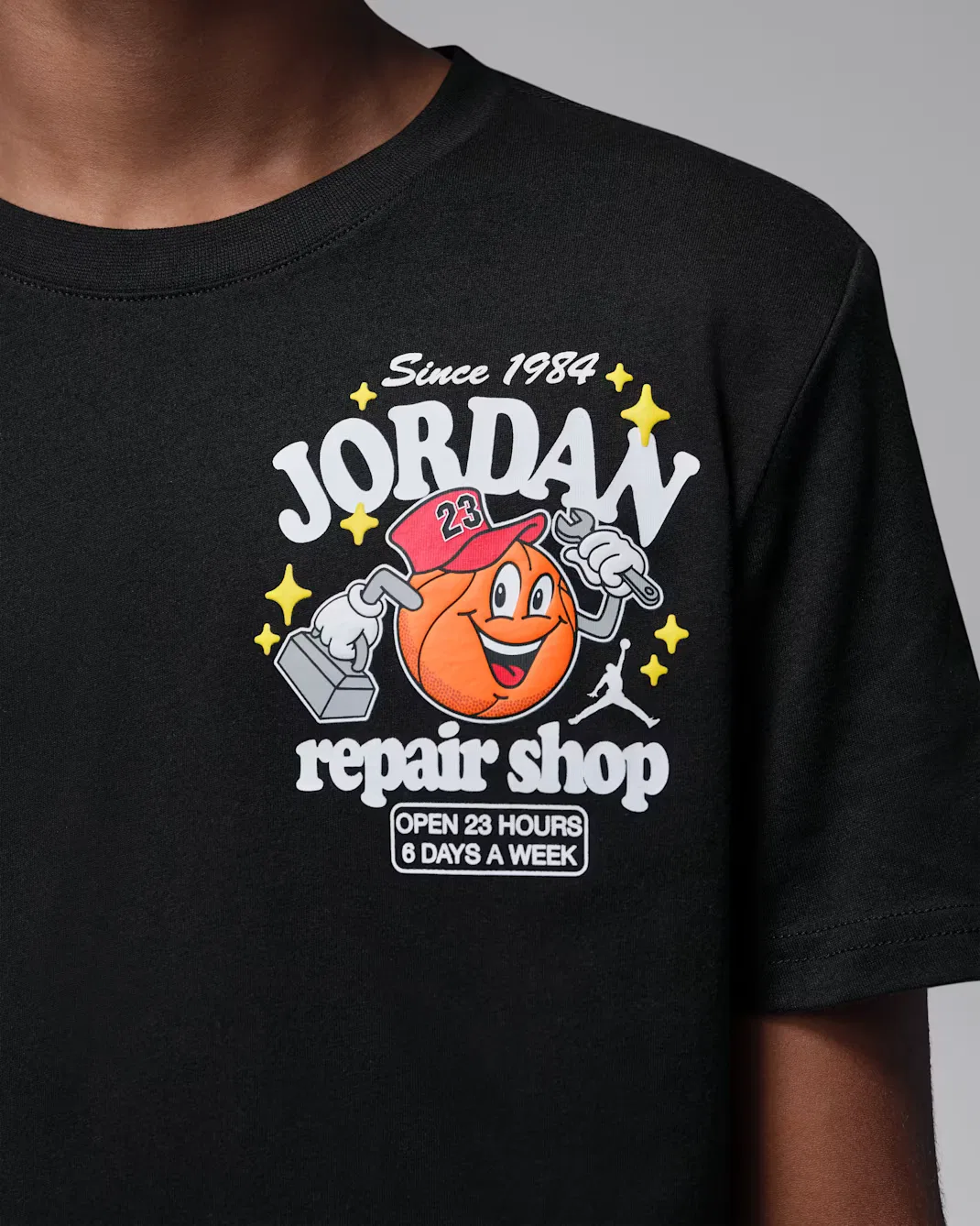 Детская футболка "Мастерская ремонта Майкла Джексона" Jordan, Black — фото 4