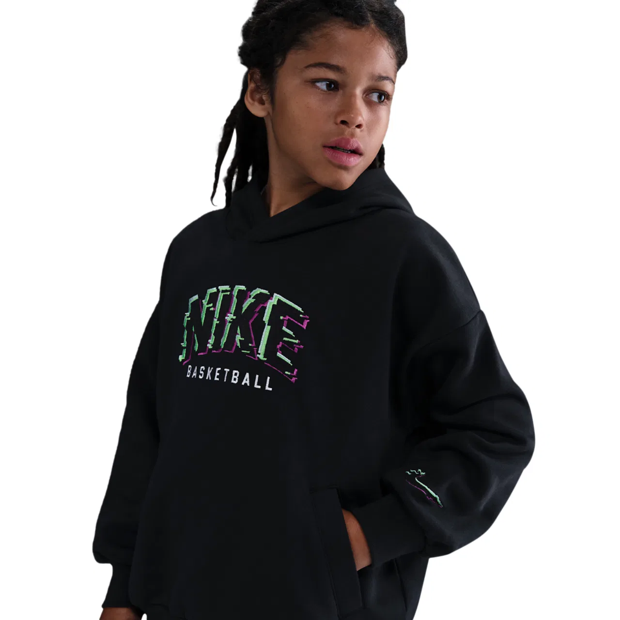 Флисовая худи для мальчиков Culture of Basketball Nike, цвет Black/Green Strike