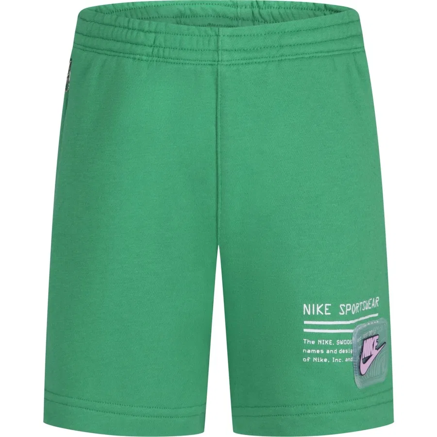 Детские спортивные шорты Nike B Nsw Paınt Yf Ft, Зеленый — фото 3
