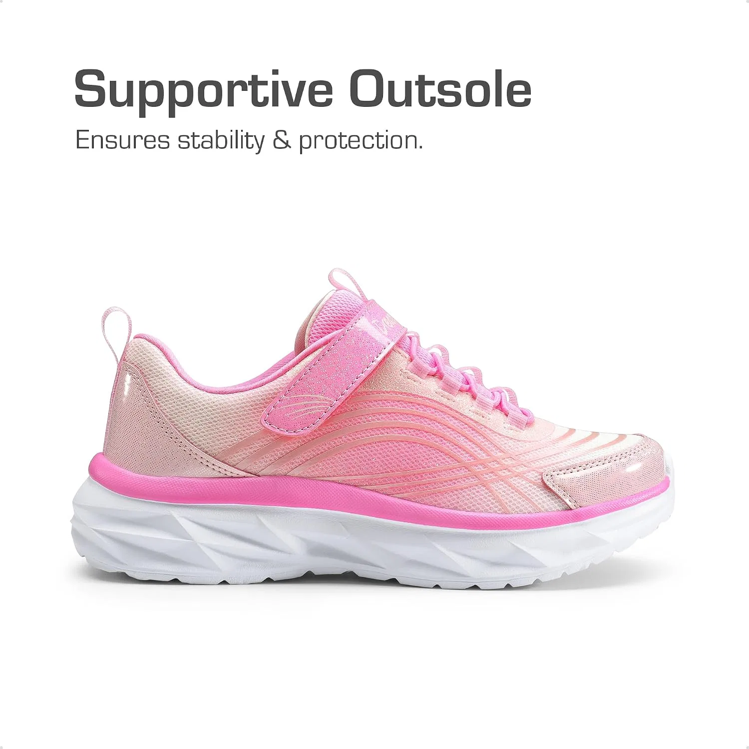 Детские кроссовки для девочек с принтом Colorburst DREAM PAIRS, Pink — фото 3