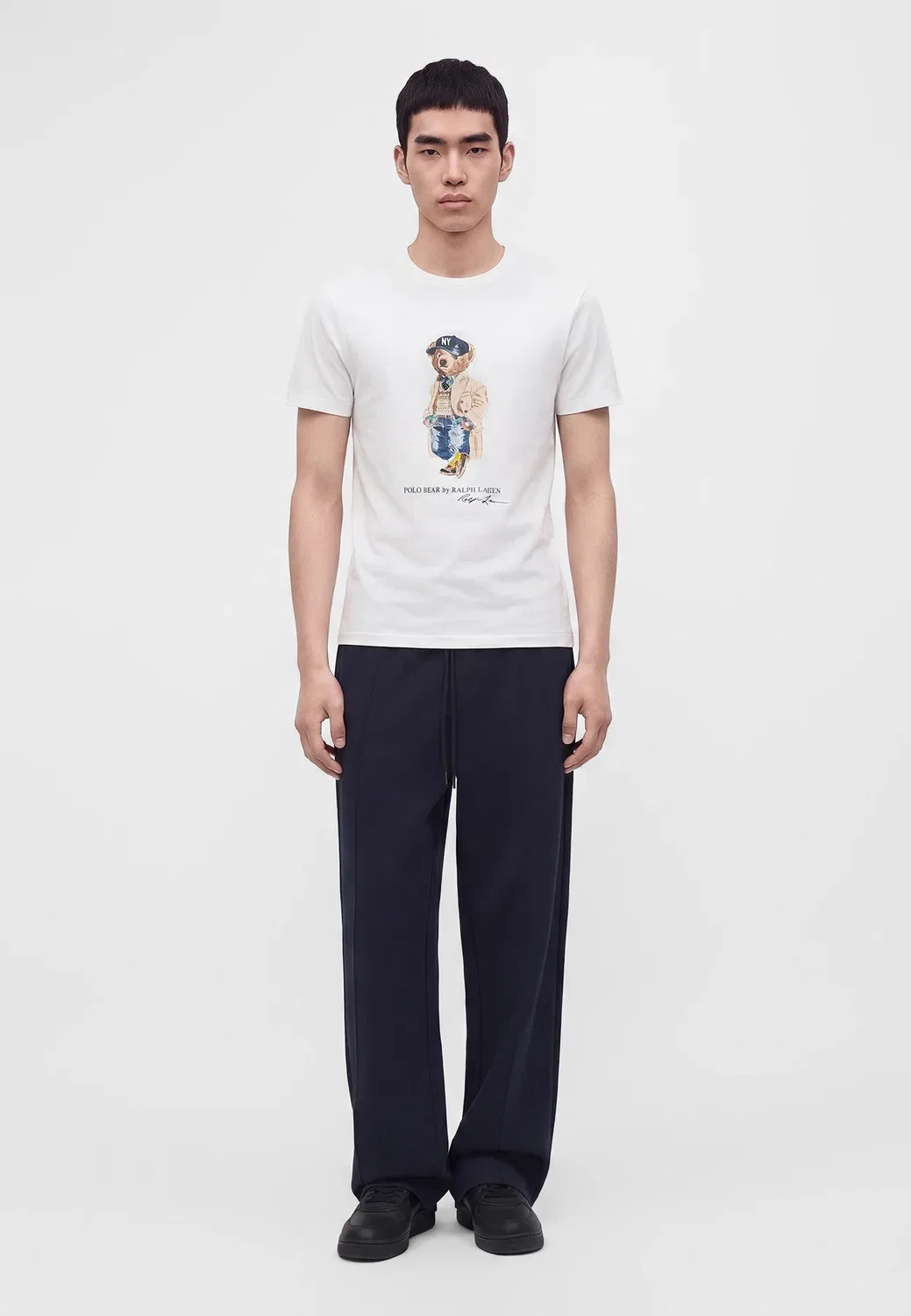 Футболка-Поло приталенного кроя с принтом медведя Polo Ralph Lauren, White
