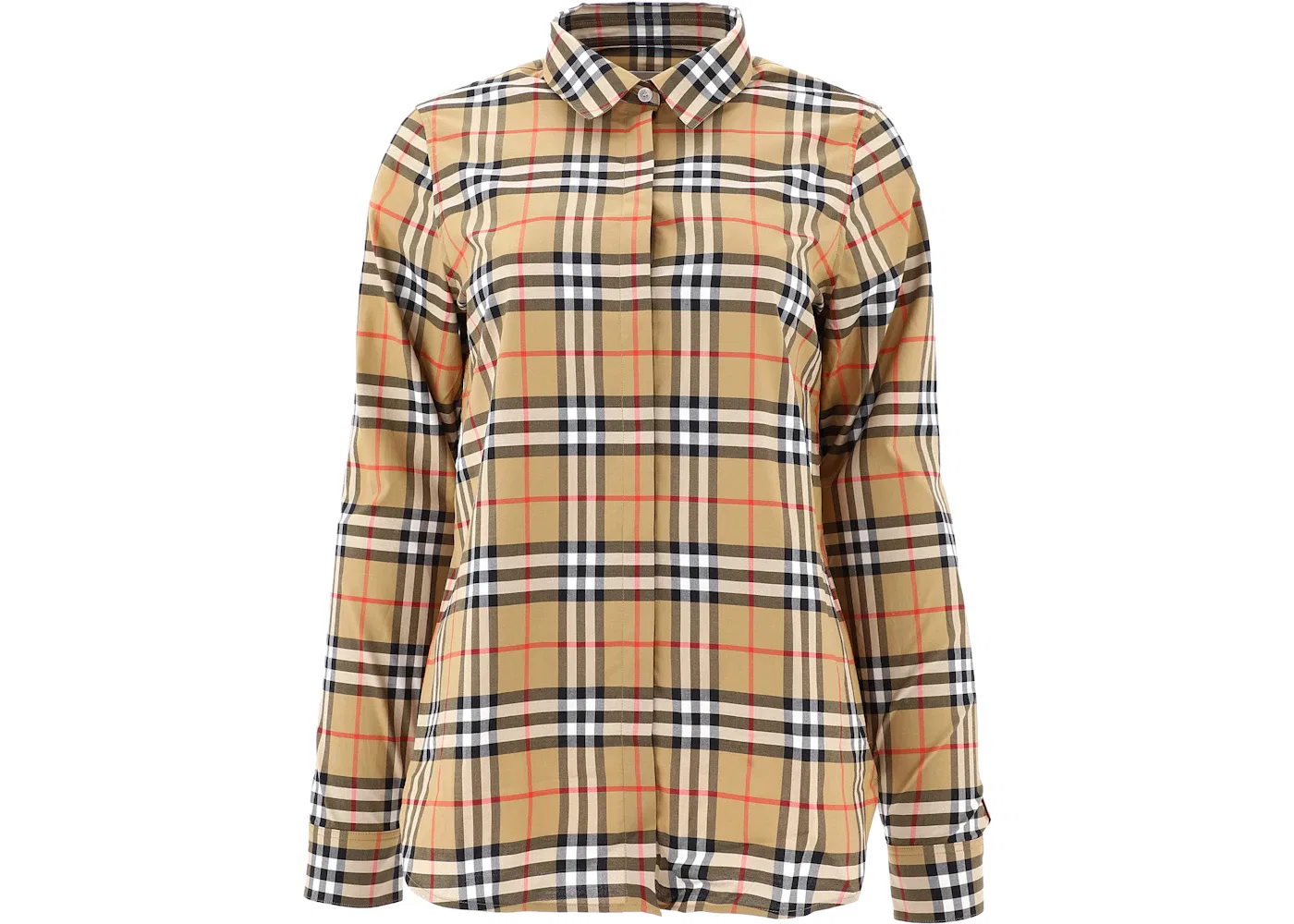 Женская рубашка свободного кроя с принтом Burberry, Antique Yellow