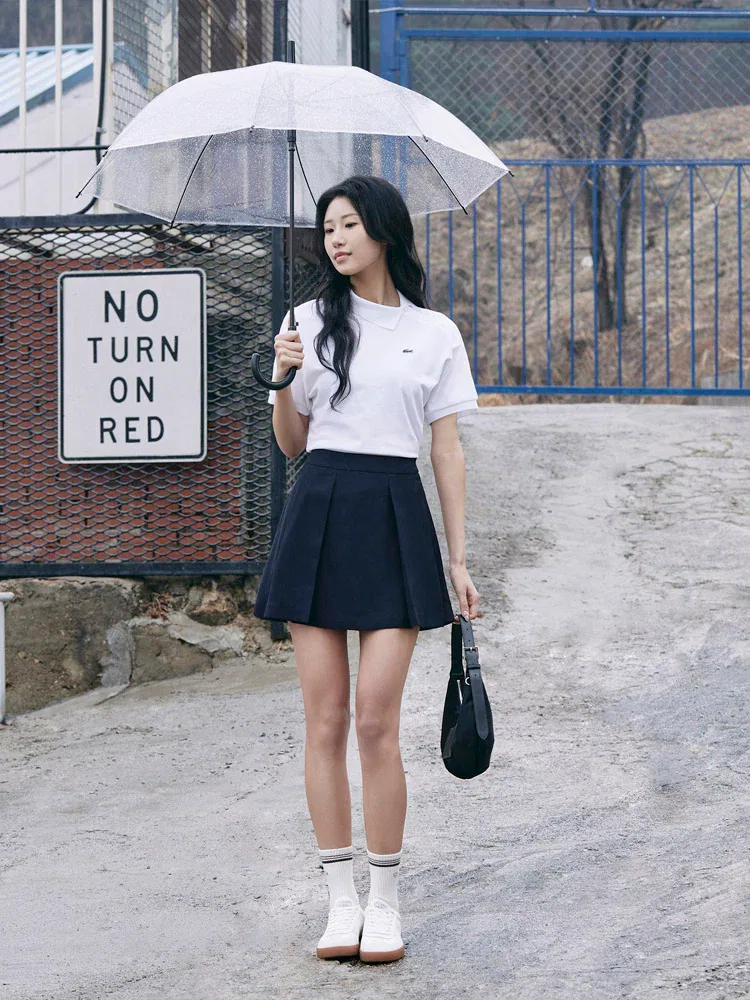 Юбка мини LACOSTE Fluid Pique Skirt, Navy