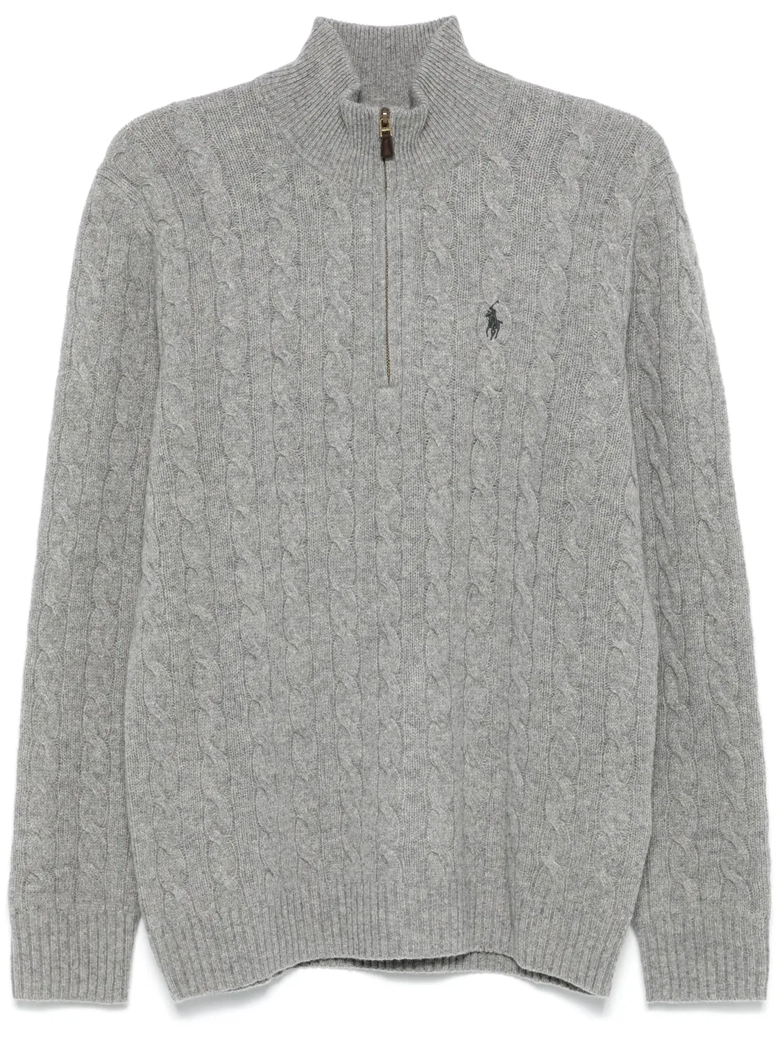 Свитер с объемной вязкой Polo Ralph Lauren, серый