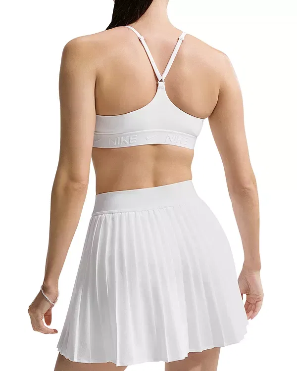 Женская теннисная юбка-шорты с защипом Nike, White/Black — фото 3