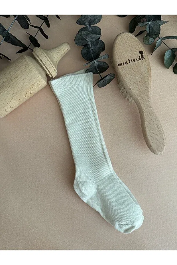 Детские носки для новорожденных высокие Bamboo Knee-High Mintirik, Cream