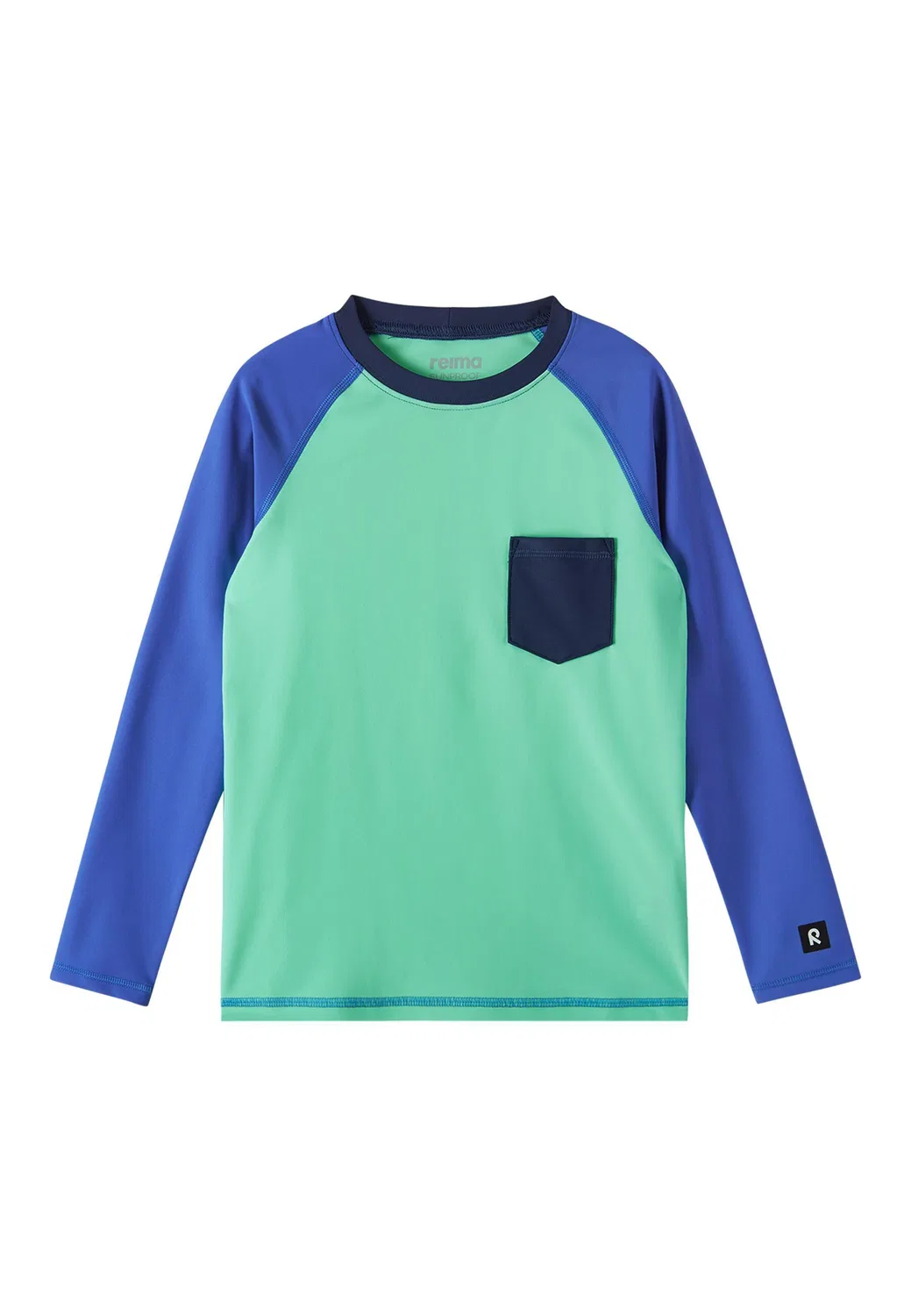 Детская футболка с длинным рукавом SunProof Kroolaus Reima, Minzblau