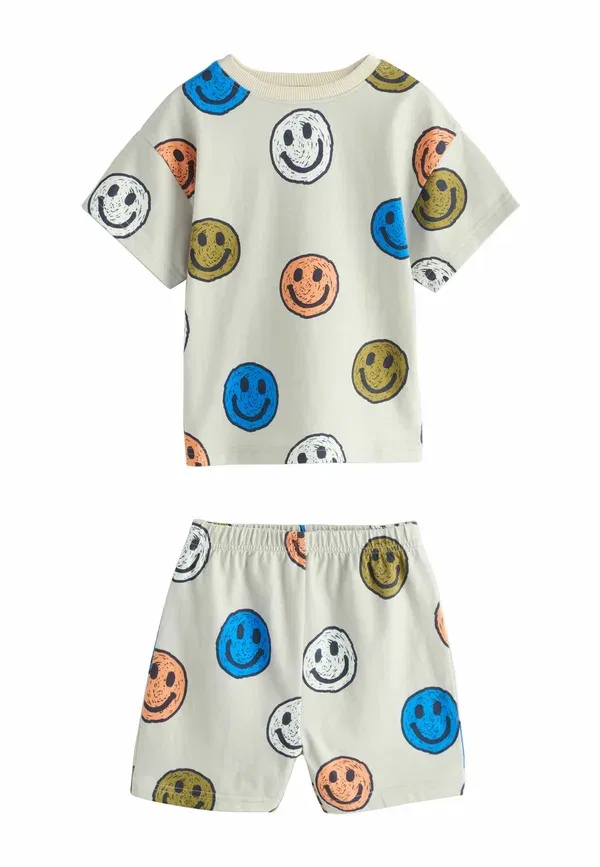 Пижамный комплект из 3 предметов, хлопок, Happy Face, Next, черный, зеленый, Stone — фото 4