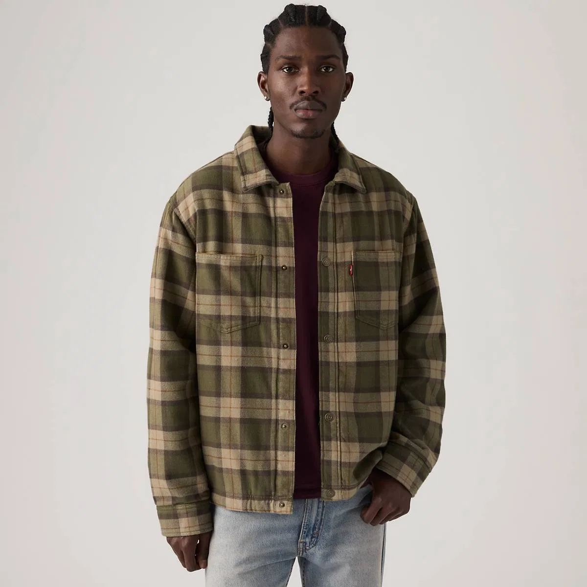 Рубашка Crowley Levi's, Cypress Plaid Olive Night - Green