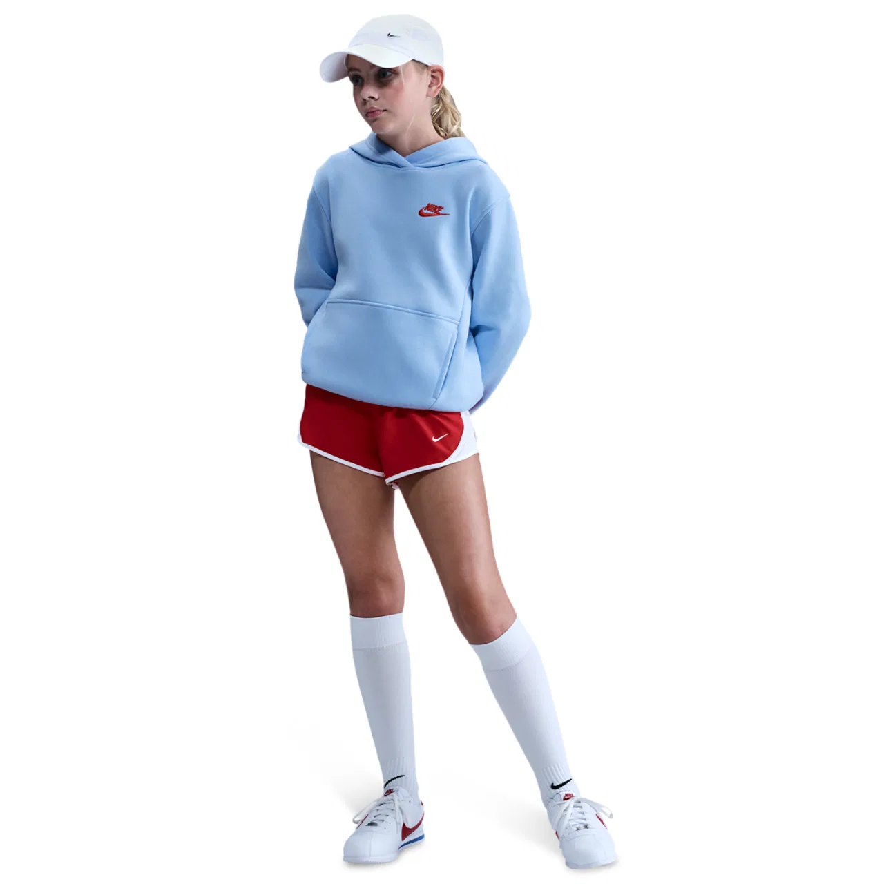 Толстовка для мальчиков Club LBR Fleece Nike, цвет Lt Crimson/Royal Tint — фото 3