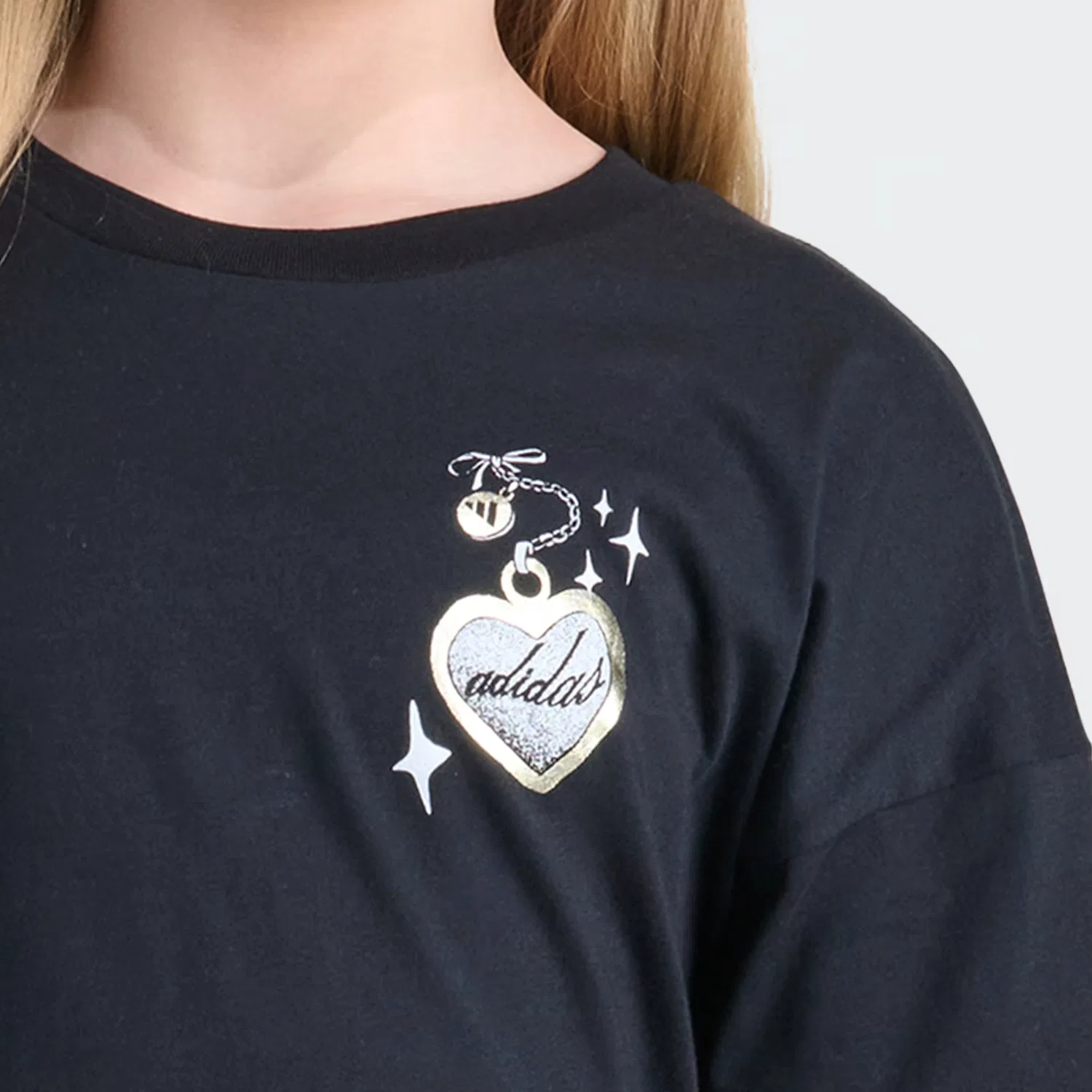Детская футболка свободного кроя Boyfriend Tee Adidas Sportswear, черный — фото 3
