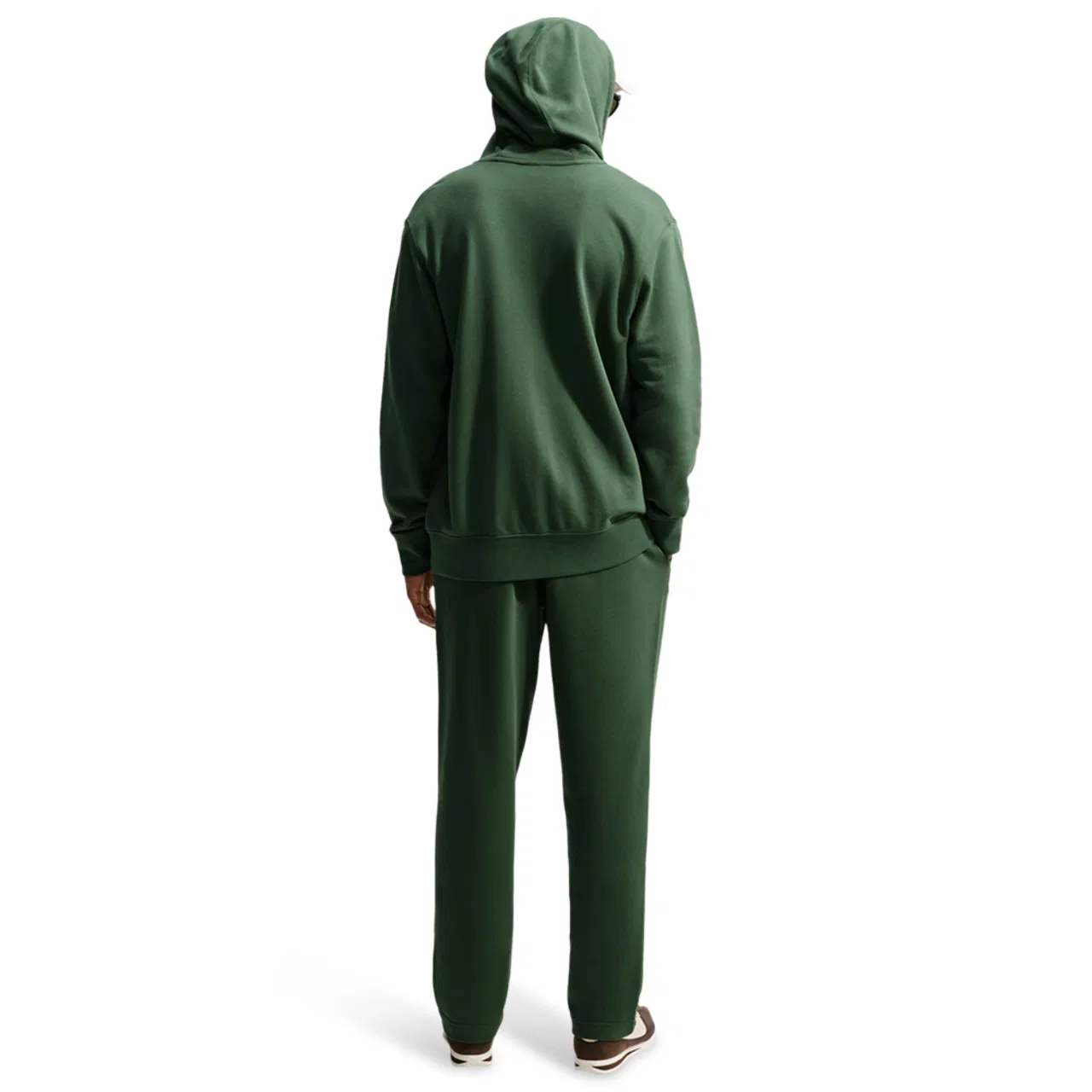 Мужские спортивные штаны с открытым низом Nike Club Open Hem, Fir/White/Fir — фото 4