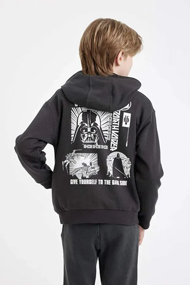 Детские свитшот для мальчиков с принтом Star Wars Crew Neck Back Printed Defacto, Anthracite