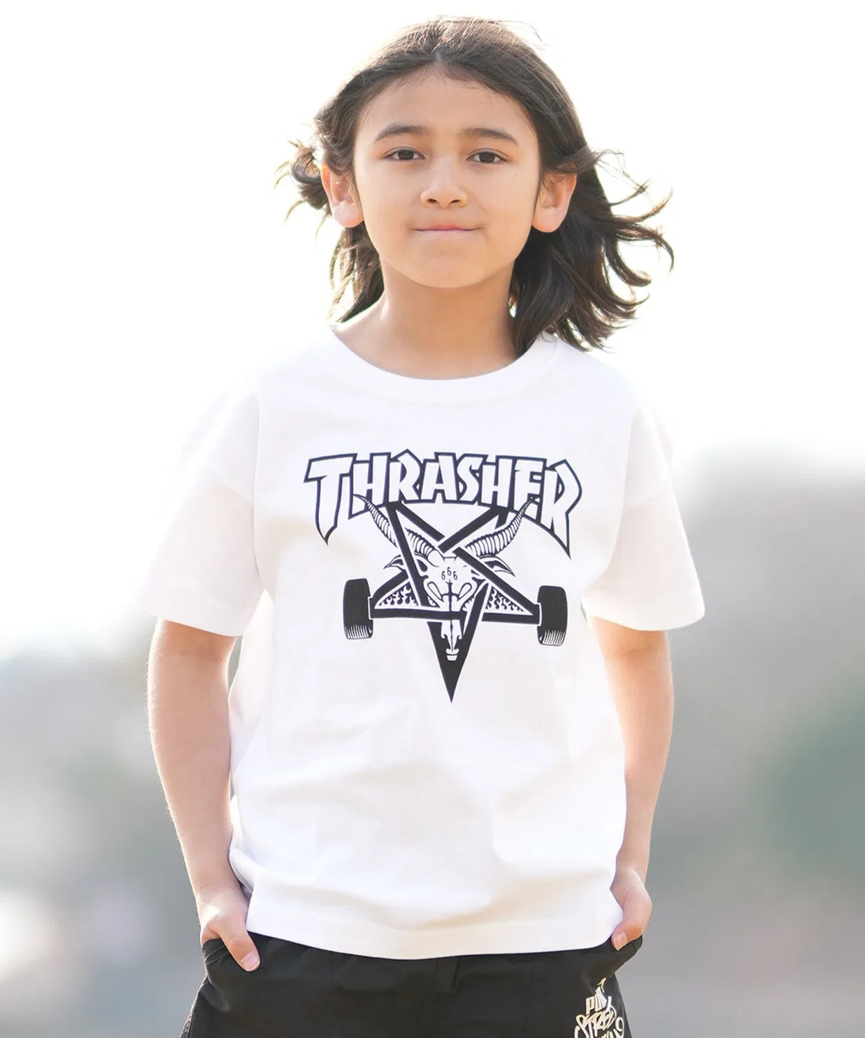 Детская футболка с принтом THRASHER, Черный — фото 2