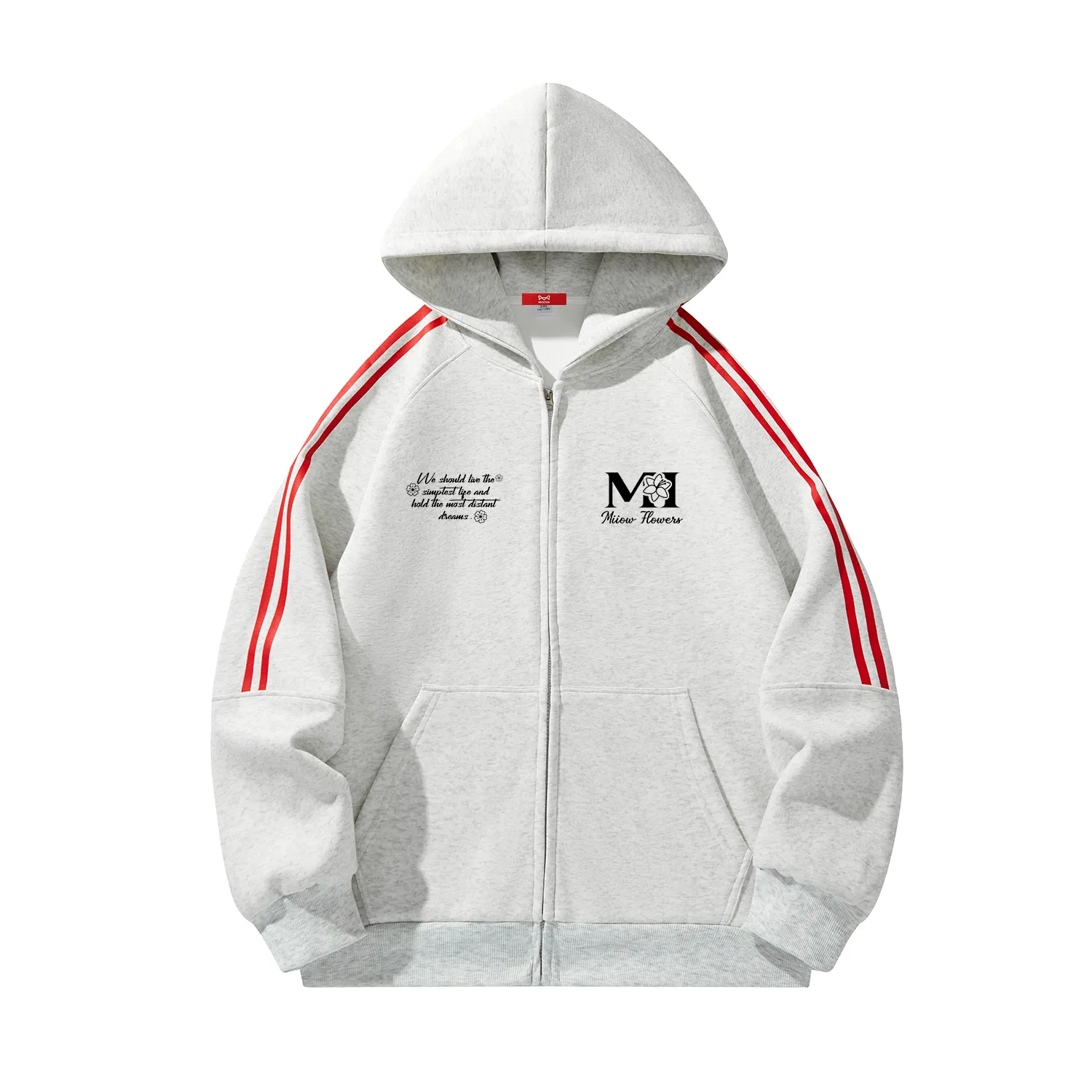 Детский свитшот-кардиган с капюшоном White Heather Gray MIIOW