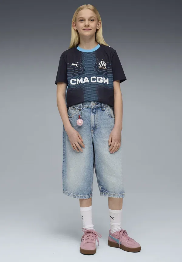 Футбольная форма с быстрым высыханием Olympique de marseille 25/26 away jersey youth, Puma, New Navy Luminous Blue, темно-синий — фото 3
