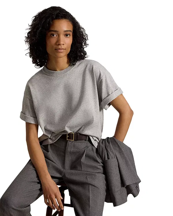 Женская футболка с круглым вырезом Ralph Lauren, серый