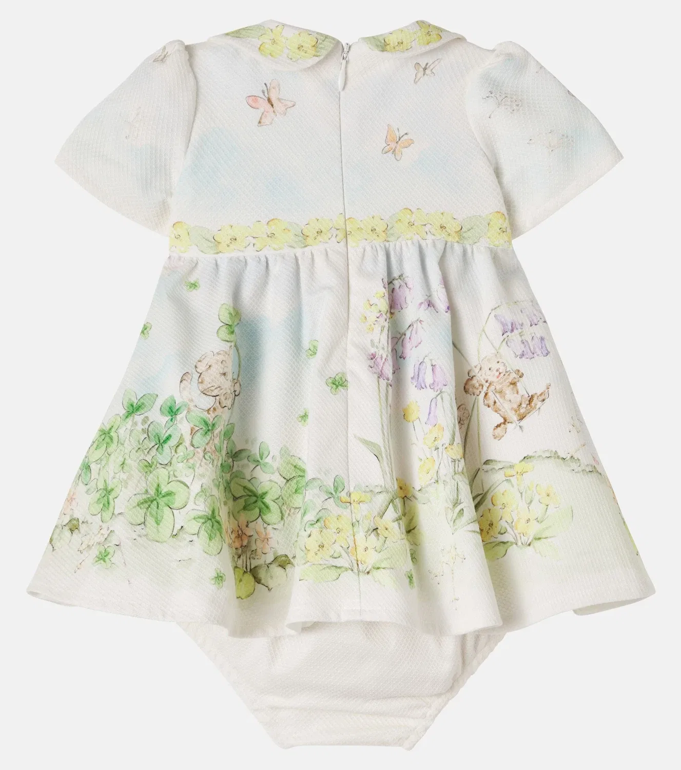 Комплект нарядных платьев с цветочным принтом Dolce&Gabbana Kids, белый — фото 3
