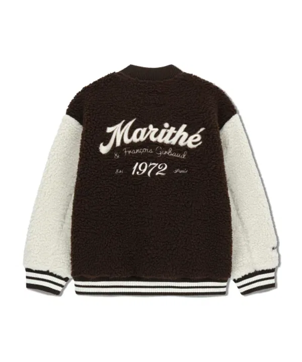 Куртка флисовая Varsity, Kids uni fleece varsity jacket, Marithé, коричневый — фото 3