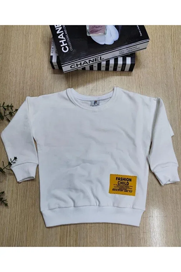 Детский спортивный комплект для девочек с принтом Mgd, White-Yellow — фото 2