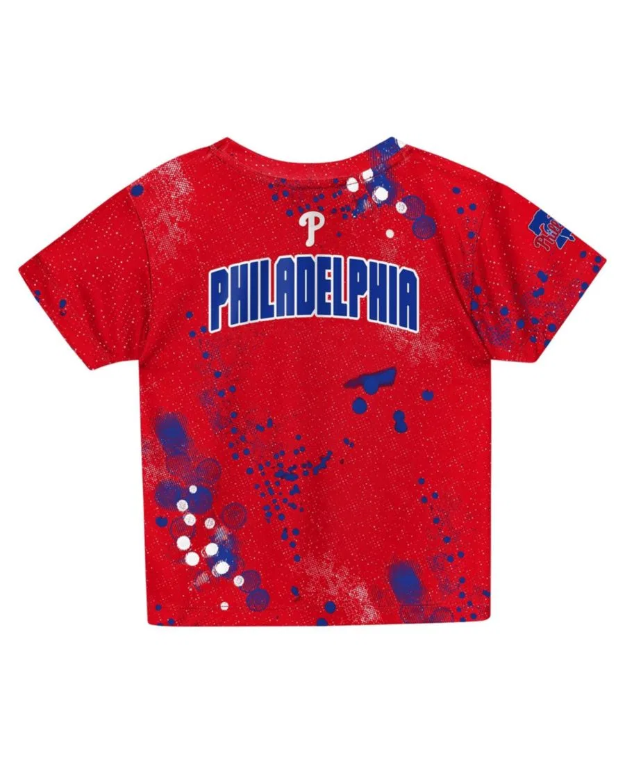 Комплект футболки и шорт с принтом Pinch Hitter Infielder Outerstuff, Red — фото 3