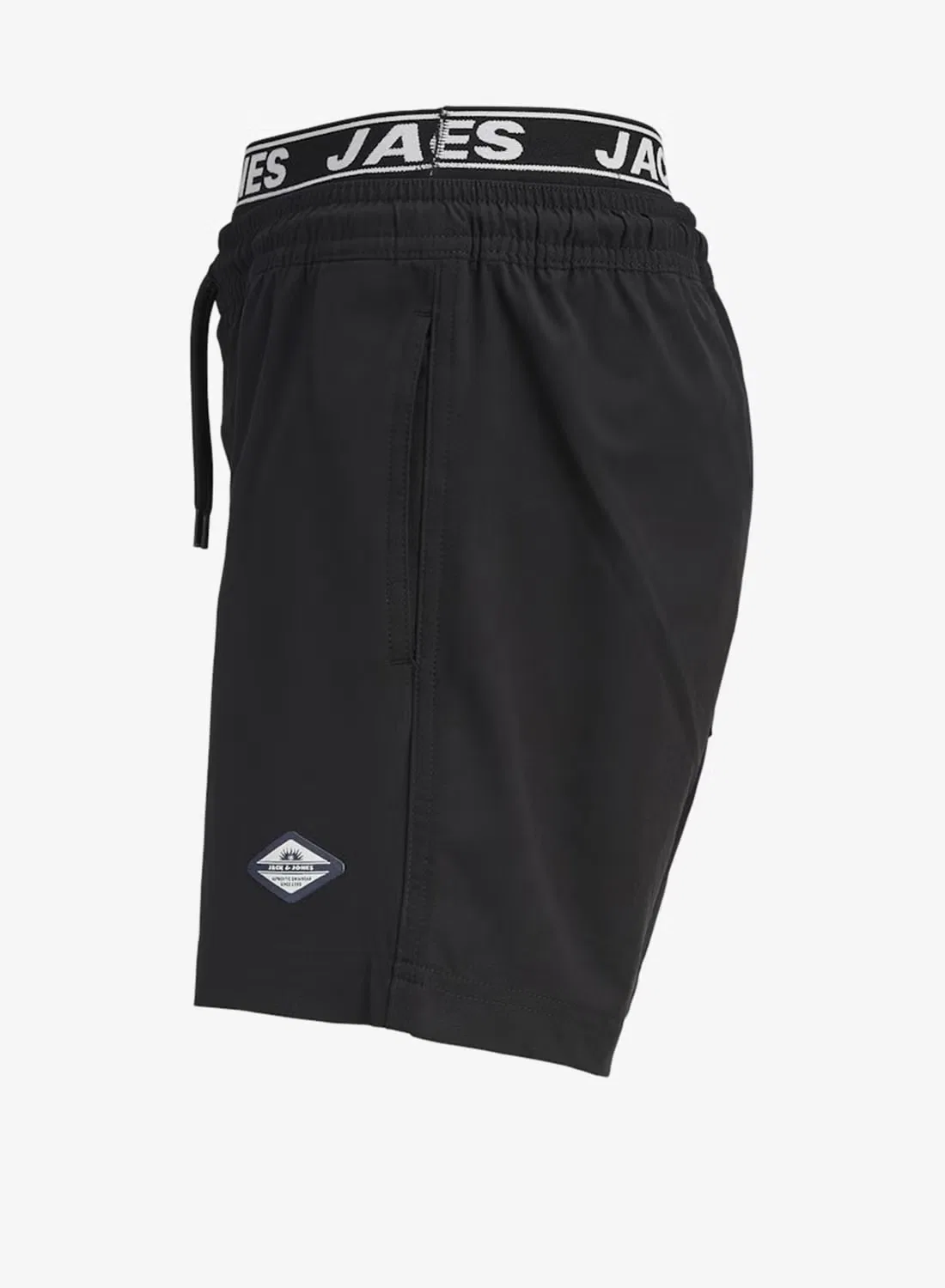 Jack & Jones Junior Шорты для плавания с логотипом и кулиской, черный — фото 3