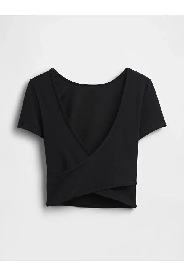 Женский топ с V-образным вырезом Gap, Black-003