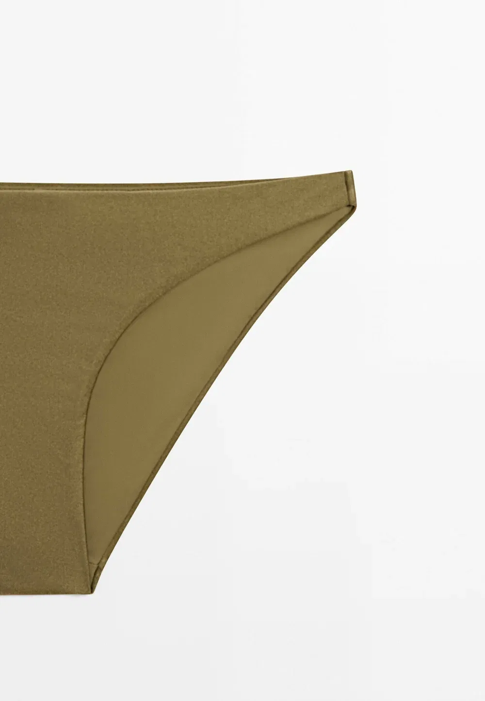 Блестящие плавки от бикини - плавки от бикини Massimo Dutti, Khaki — фото 4