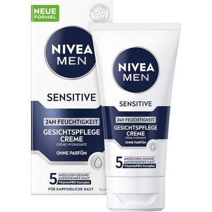 Крем для лица Nivea — MEN Sensitive Face Care Cream 24h Увлажняющий для чувствительной мужской кожи, 75 мл