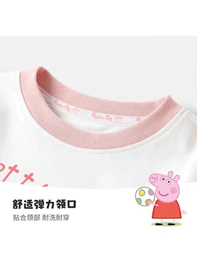 Лонгслив с цветоблочным принтом Peppa Pig, бежевый — фото 4
