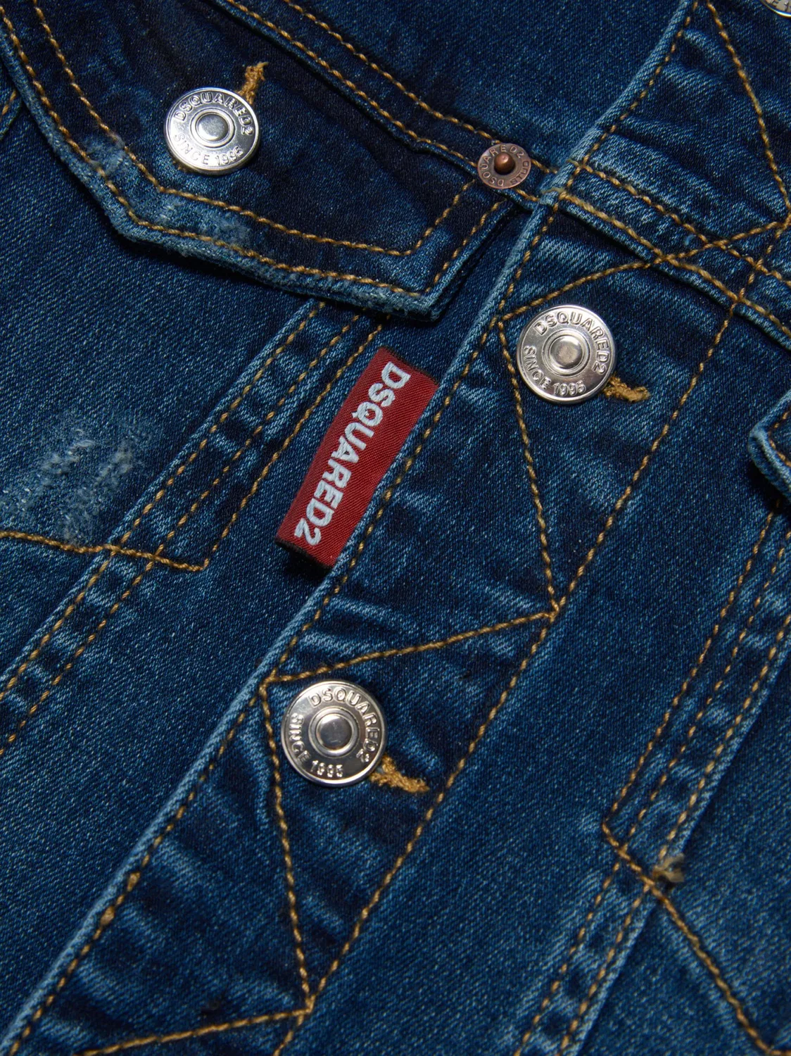 Джинсовая куртка с логотипом DSQUARED2, синий — фото 3