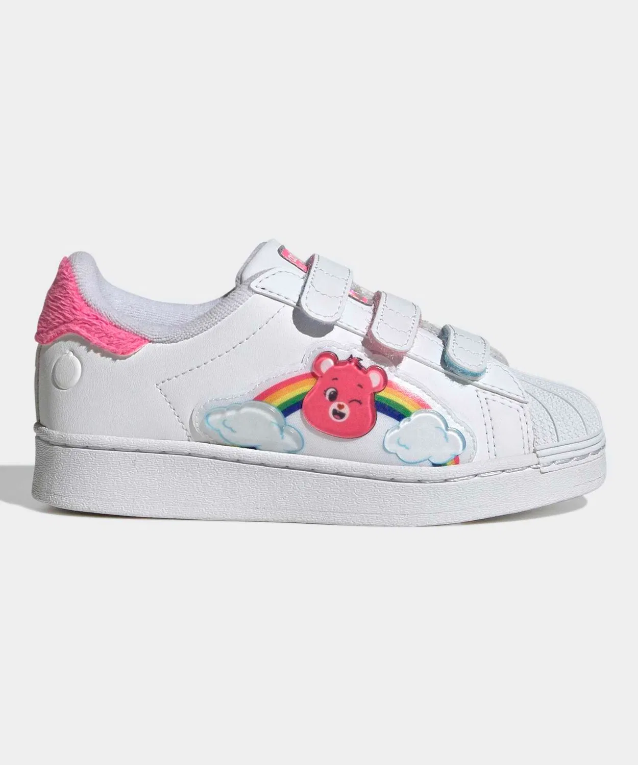 Детские кроссовки с LED-подсветкой Care Bears Superstar Adidas, Белый