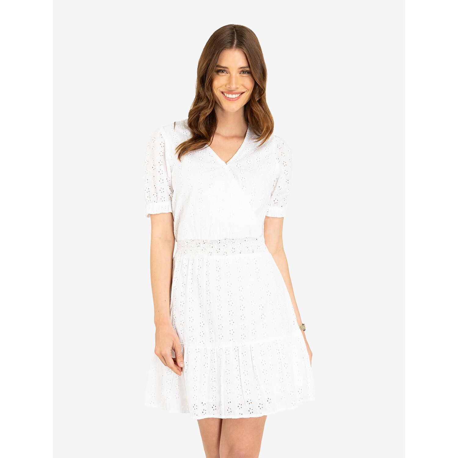 

Платье U.S. Polo Assn Short Sleeve Eyelet Ruffle, белый