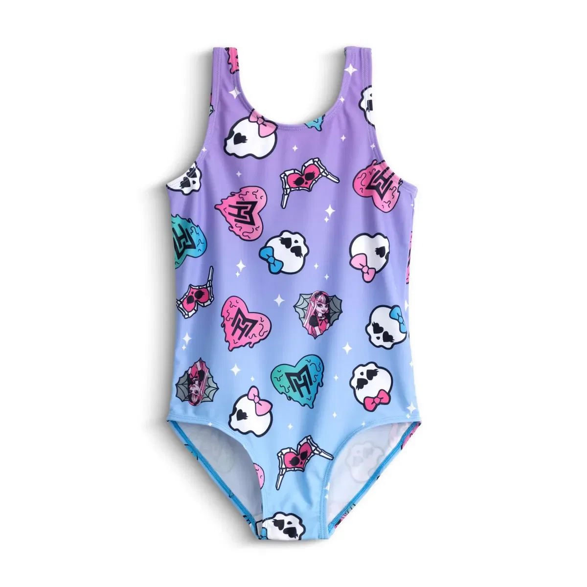 Детский купальник для девочек с градиентным принтом Monster High, Purple