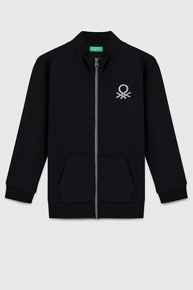 Детский кардиган с длинным рукавом для мальчиков Benetton, Black