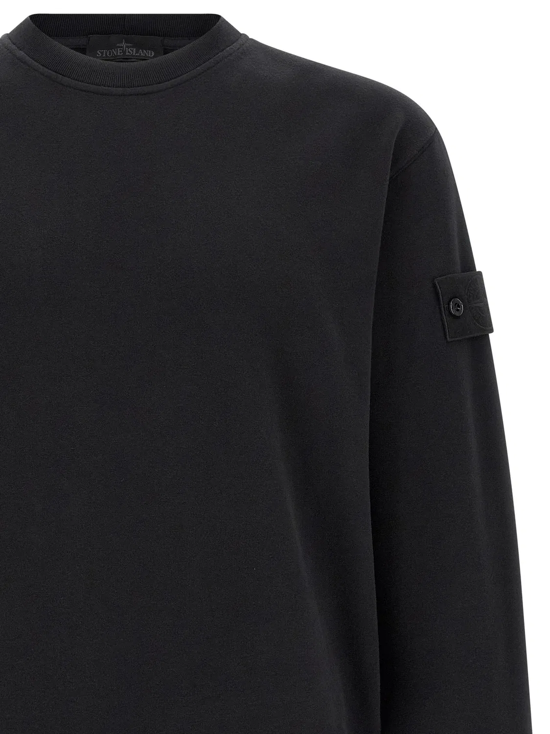 Свитшот Stone Island Ghost с нашивкой, черный — фото 3