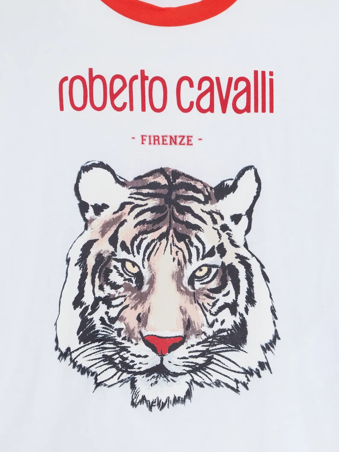 Футболка с тигровым принтом белая Roberto Cavalli, белый — фото 2