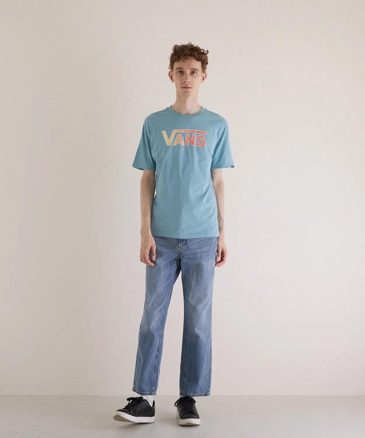 Детская футболка с длинным рукавомVANS CLASSIC LOGO FILL SS BOYS T US VANS, Saks Blue — фото 4