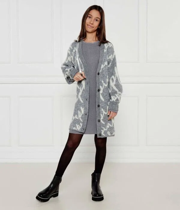 Детский кардиган для девочек Regular Fit Pinko Up, серый — фото 2