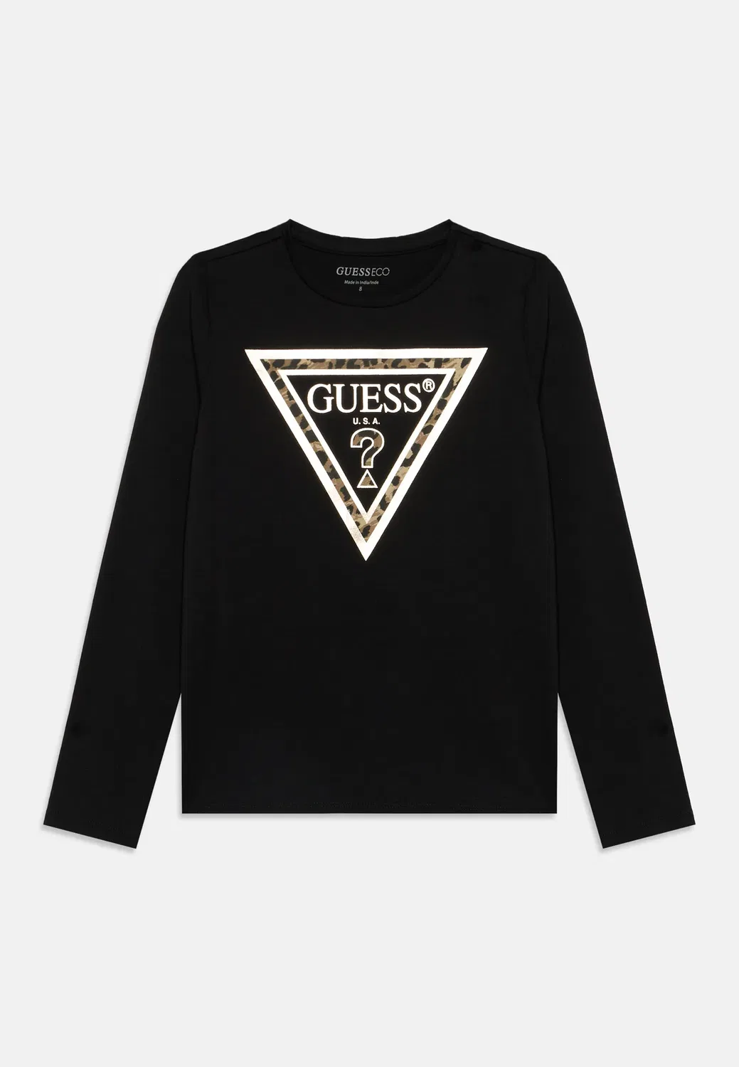 Футболка с длинными рукавами с логотипом Junior Guess, Jet Black — фото 3