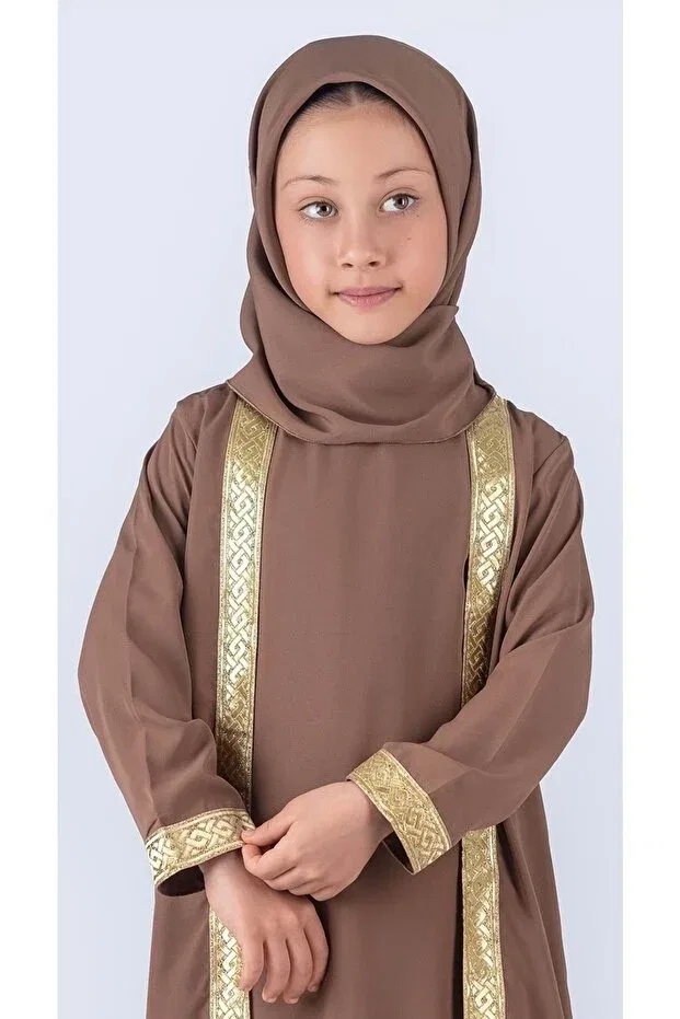 Детское платье для девочек с длинным рукавом Ramadan Mnk Baby&Kids, Brown — фото 4
