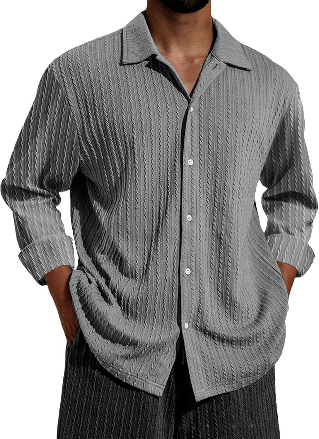 Мужская рубашка классическая Loose Fit, Dark Gray