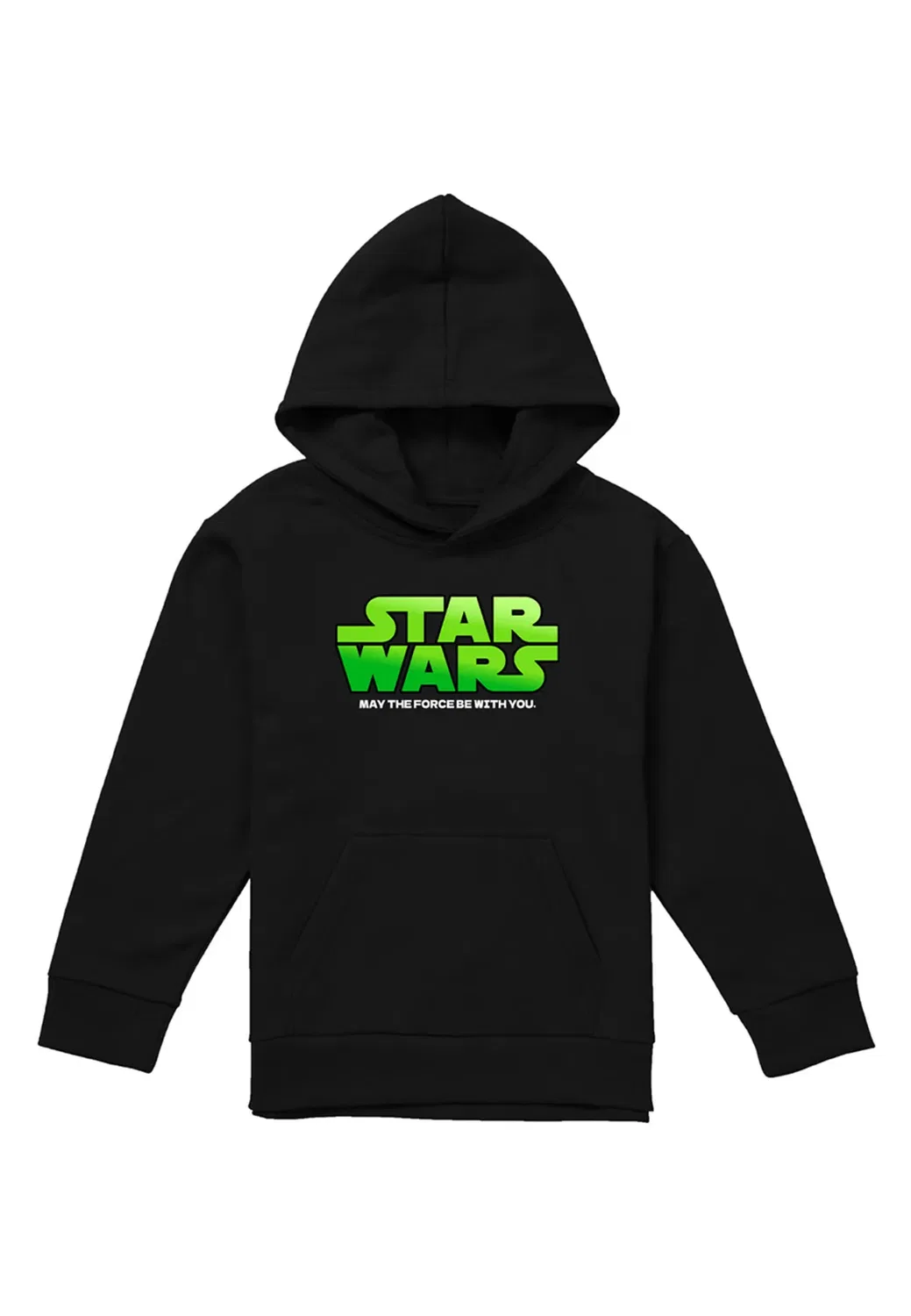 Детский худи с принтом Star Wars Lime Gradient Logo Disney, Black — фото 4