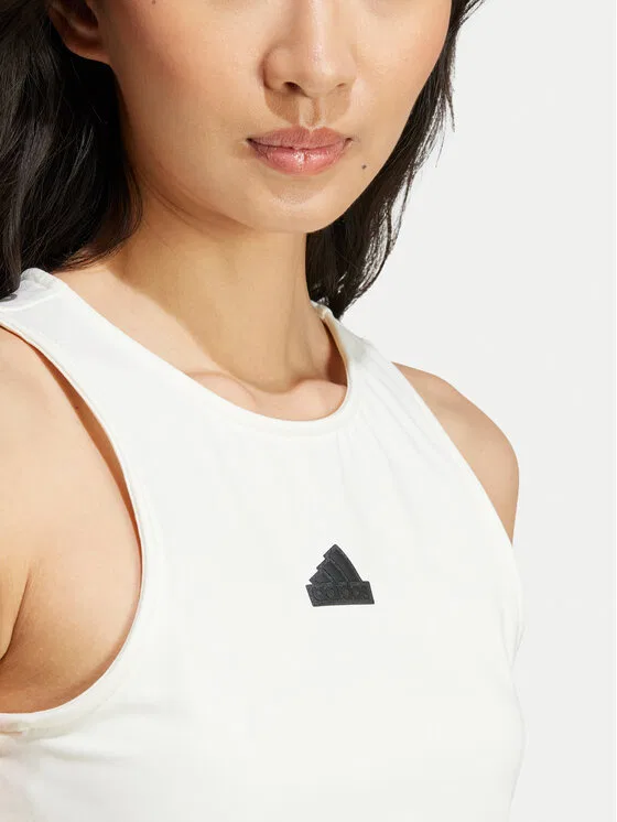 Топ slim fit City Escape Adidas, белый — фото 3
