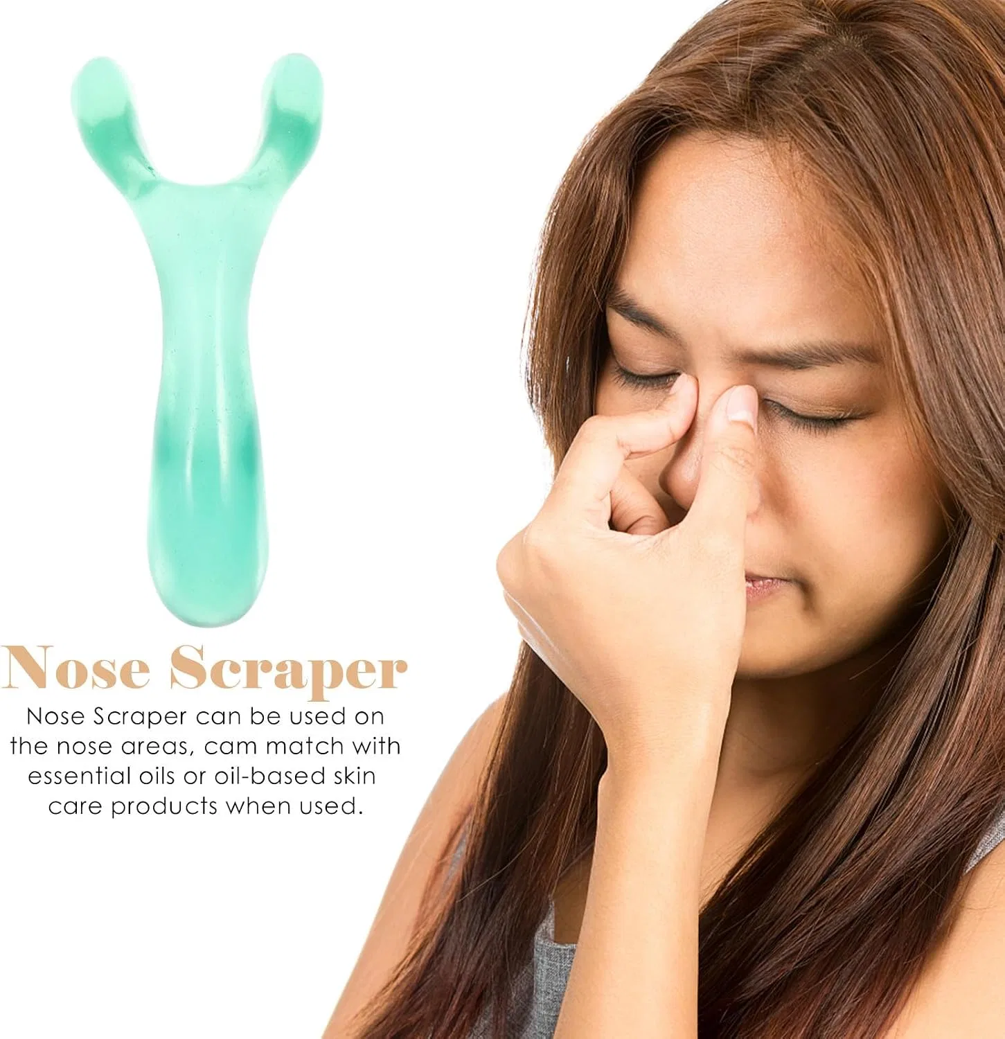 Скребок для носа массажный, IDEANATEGRATE, 10.5x4.5x3 см, Синий — фото 3