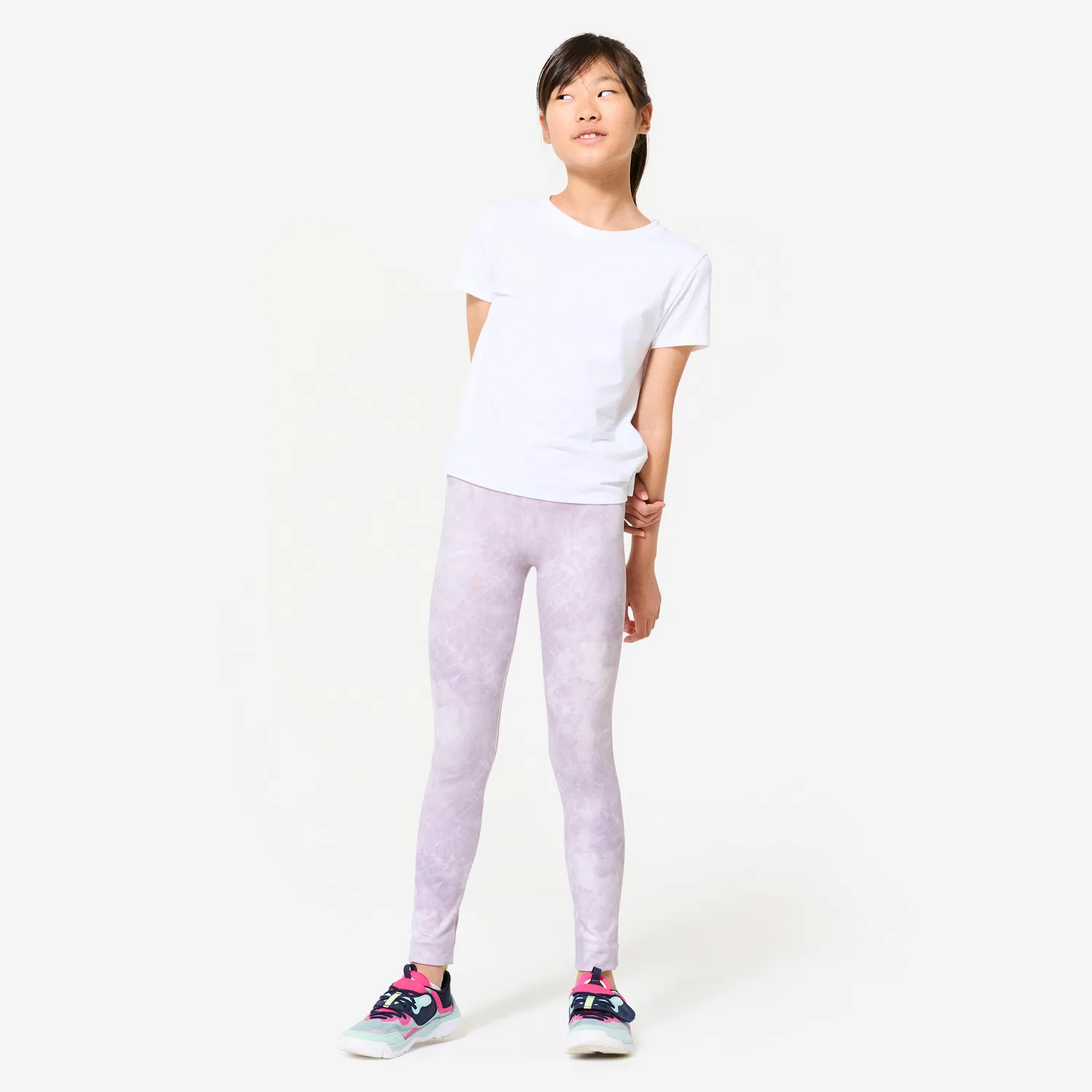 Детские леггинсы с принтом для девочек Decathlon, Violett — фото 2