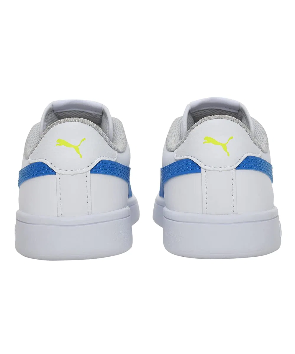 Детские кроссовки для девочек и мальчиков с низким верхом Smash V2 L Jr PUMA, White PUMA White Victoria Blue — фото 4