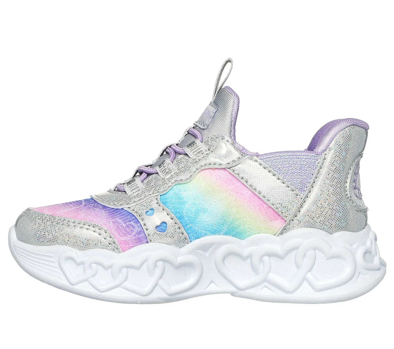 Детские кроссовки со светящейся подошвой INFINITE HEART LIGHTS ETERNAL SHIMMER Skechers, Цвет Silver — фото 4