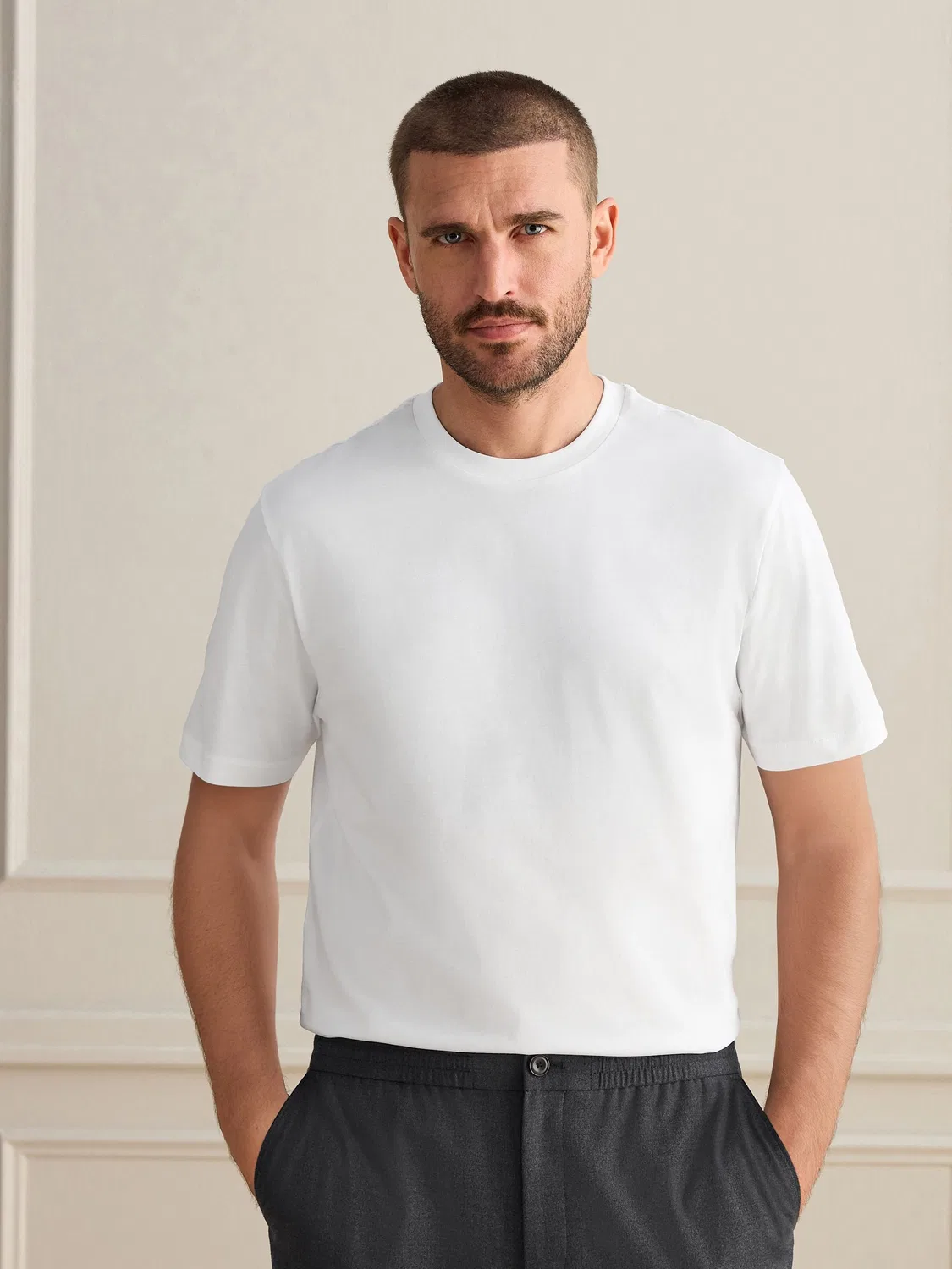 Футболка хлопковая Signature Regular Fit Next, белый